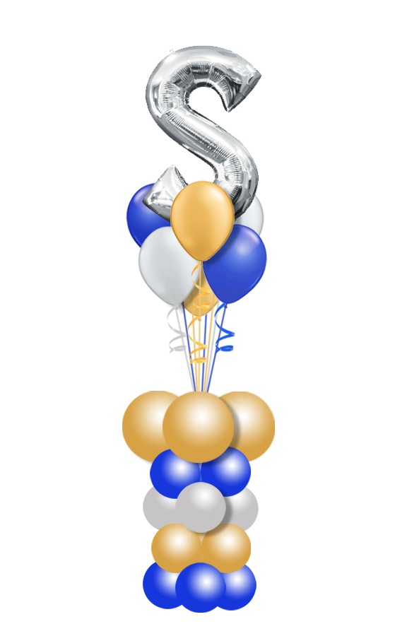 Balloon Column Bouquet Letter Pedestal Select Your Colors/Letter