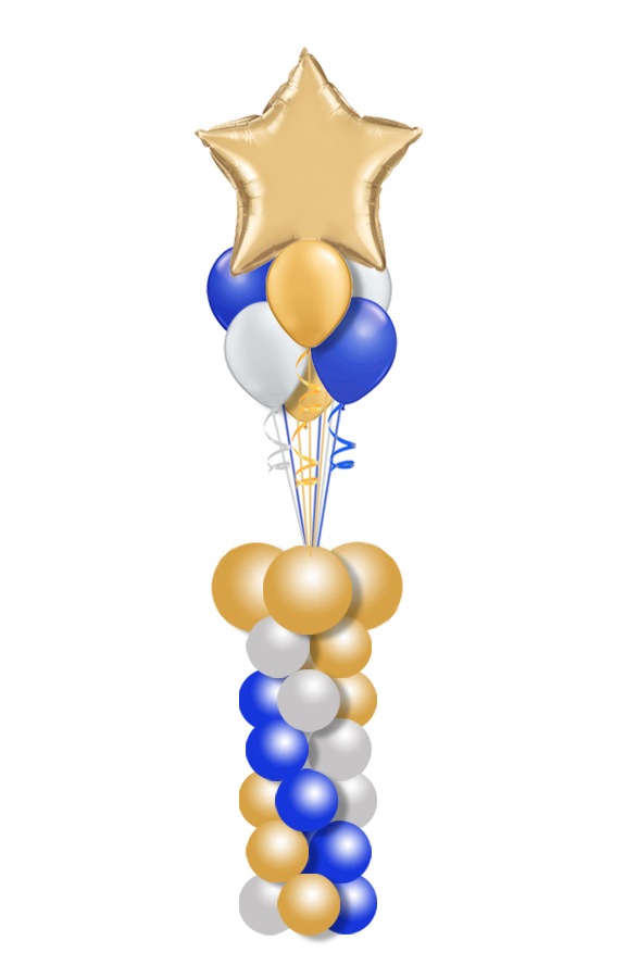 Balloon Column 9-10Ft Bouquet Star Pedestal Select Your Colors