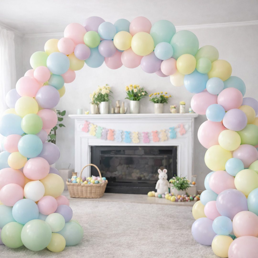 Easter pastel balloon arch