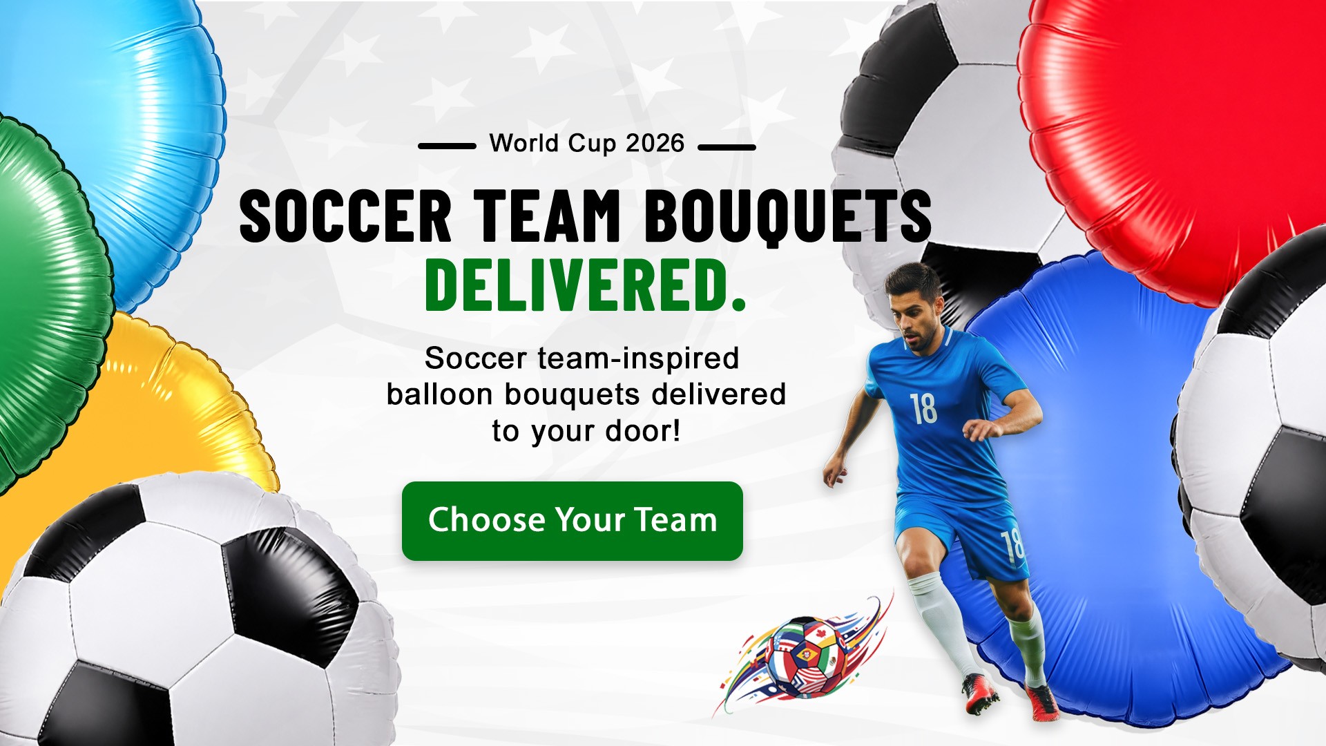 World Cup Soccer Balloon Delivery | BalloonPlanet.com