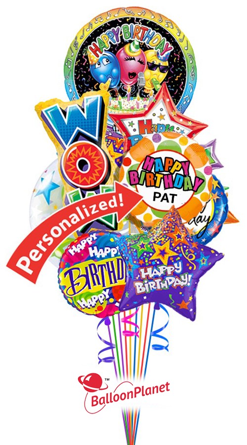PROMO - Custom Name Mystery Birthday Bouquet (16 Balloons)