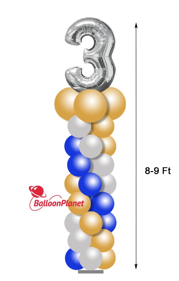 Balloon Column 8-9-Ft Number Pedestal Select Your Colors/Number
