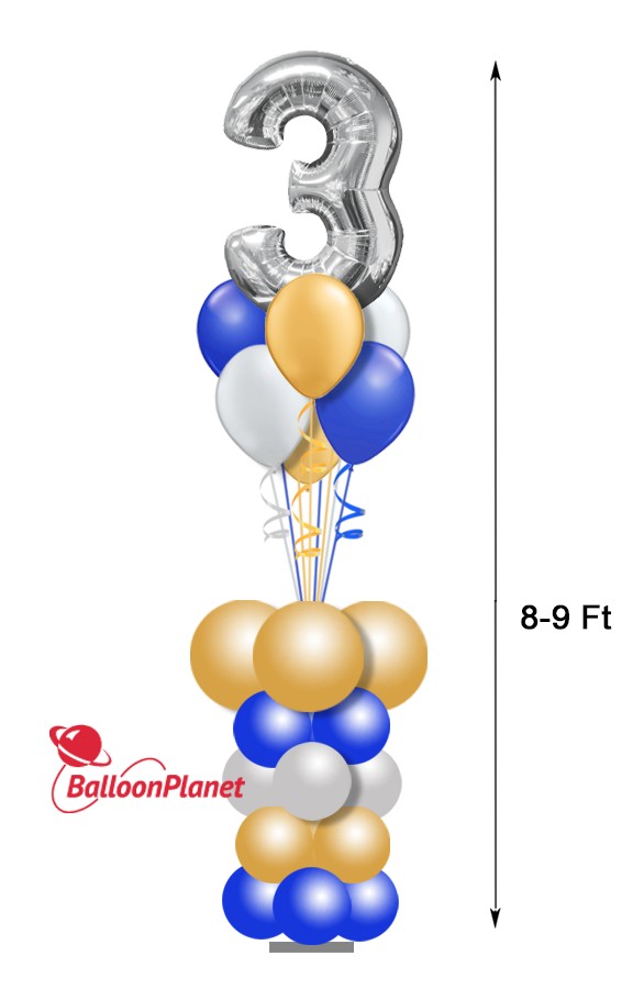 Balloon Column Bouquet Number Pedestal Select Your Colors/Number