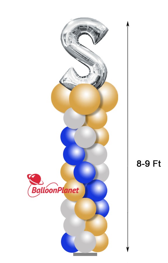 Balloon Column 8-9-Ft Letter Pedestal Select Your Colors/Letter