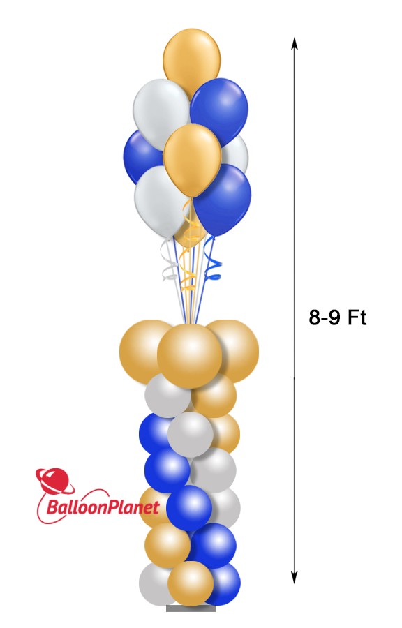 Balloon Column 8-9-Ft Bouquet Pedestal Select Your Colors