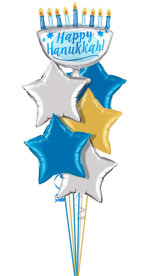 Hanukkah Menorah Balloon Bouquet (6 Balloons)