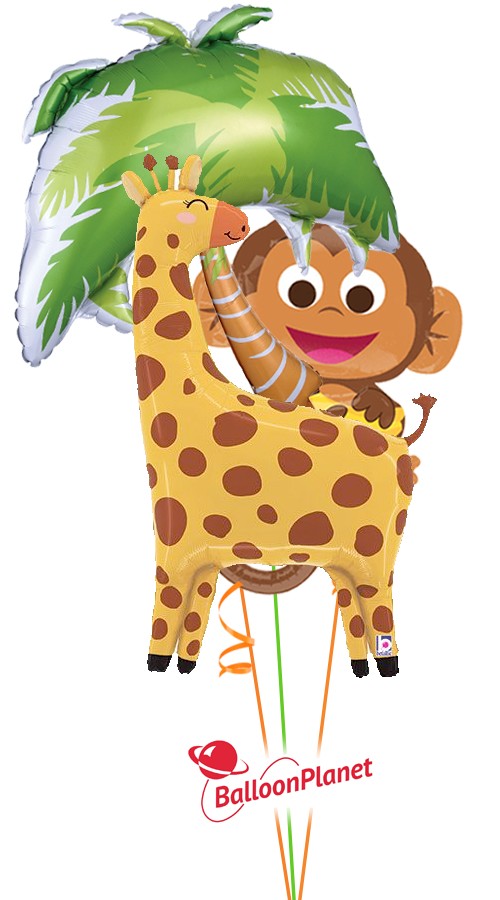 Two Jungle Buddies Balloon Bouquet (3 Balloons)