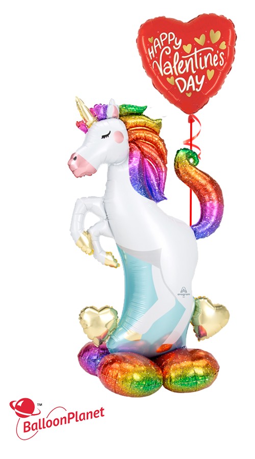 Unicorn - Love Free Valentine's Display (2 Balloons)
