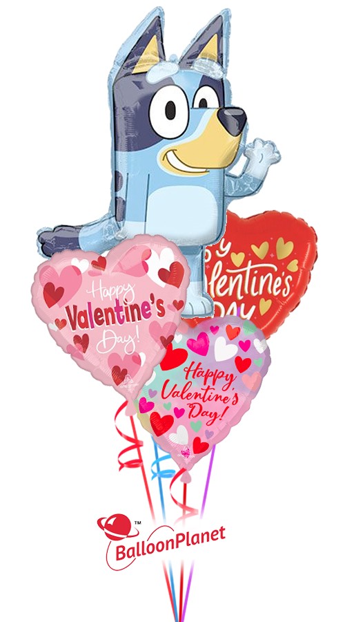 Bluey - Love Free Valentine's Bouquet (4 Balloons)