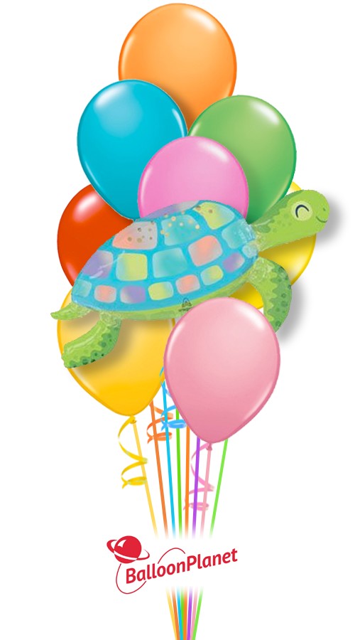 Coral Reef Sea Turtle Balloon Bouquet (9 Balloons)