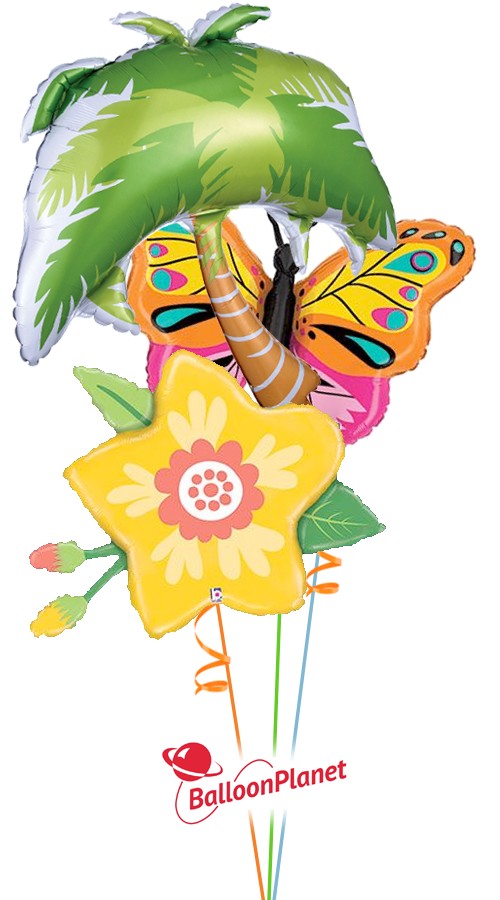 Butterfly & Flower Balloon Bouquet (3 Balloons)