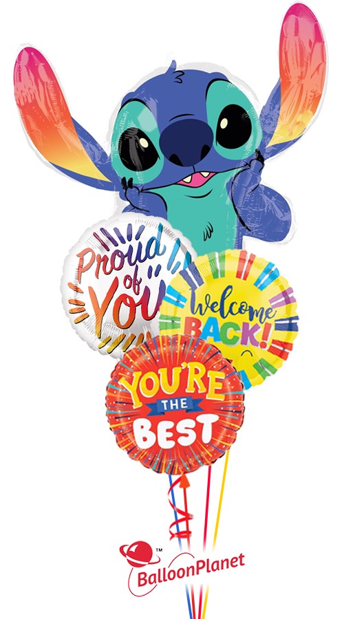 Stitch Character Back to School Bouquet (4 Balloons)