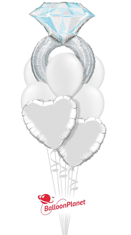 Platinum Ring I Bridal Balloon Bouquet (9 Balloons)