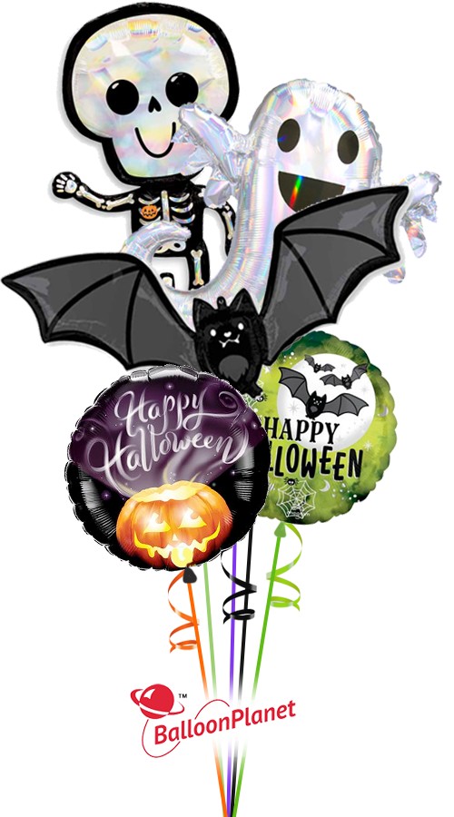 Mylar Halloween Balloon Bouquet (5 Balloons)