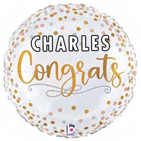 18in Congrats Confetti Personalized Name