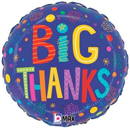 Big Thanks Blue 18in Mylar Balloon