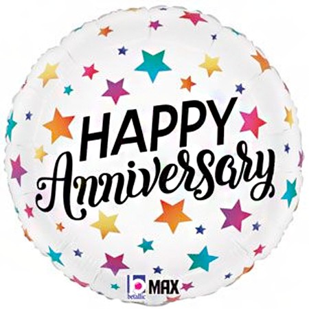 Colorful Happy Anniversary 18in Mylar Balloon