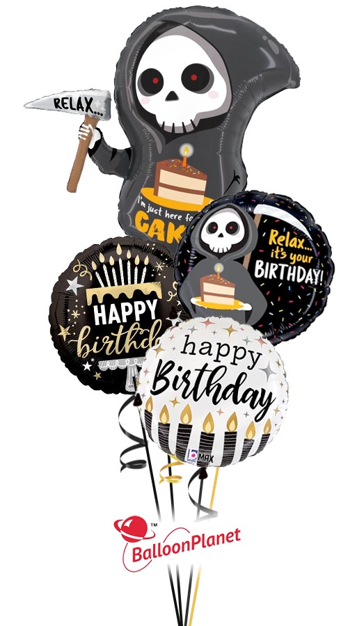 Over The Hill Birthday Balloon Bouquet (4 Balloons)