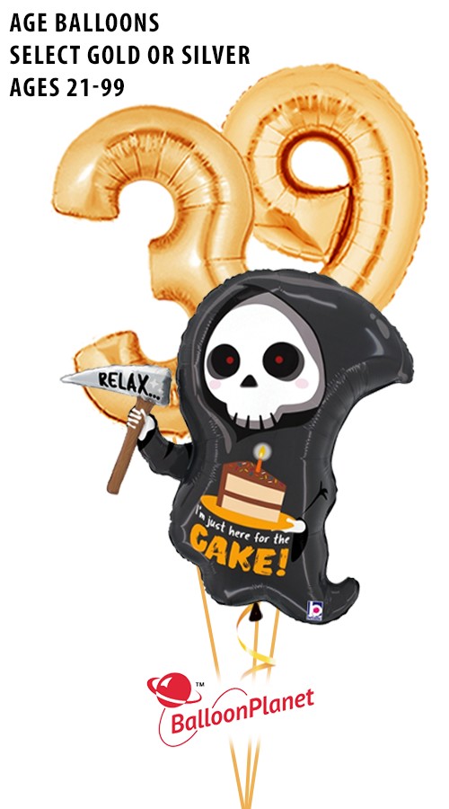 Grim Reaper Age Balloon Bouquet (3 Balloons)