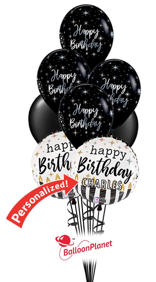 Elegant Over The Hill Personalized Bouquet (12 Balloons)