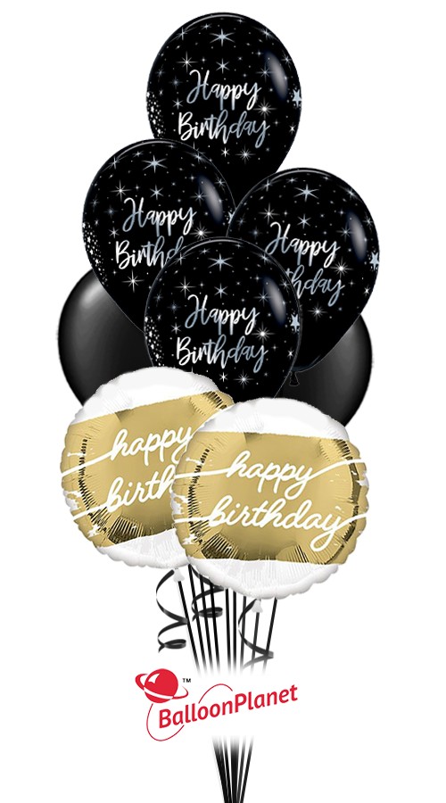 Golden Age Over The Hill Bouquet (12 Balloons)