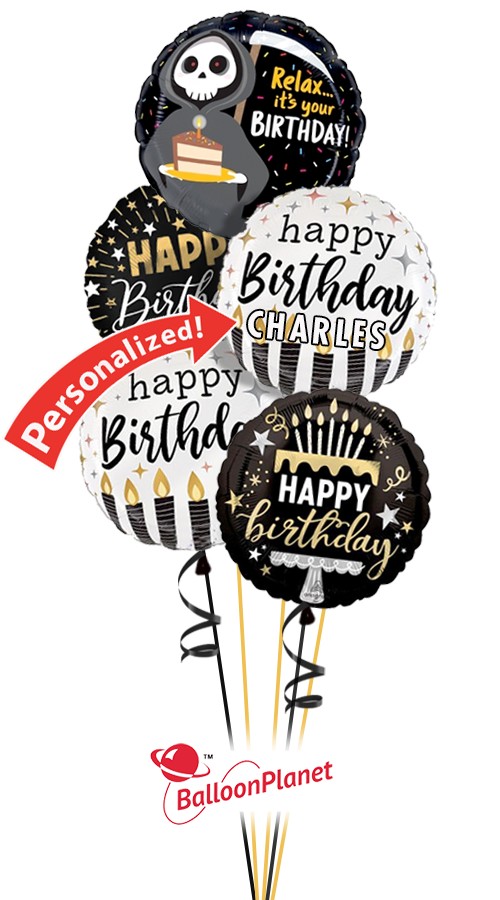 Personalized Relax Balloon Bouquet (5 Balloons)