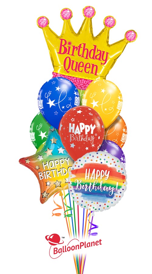 Birthday Queen Balloon Bouquet (12 Balloons)