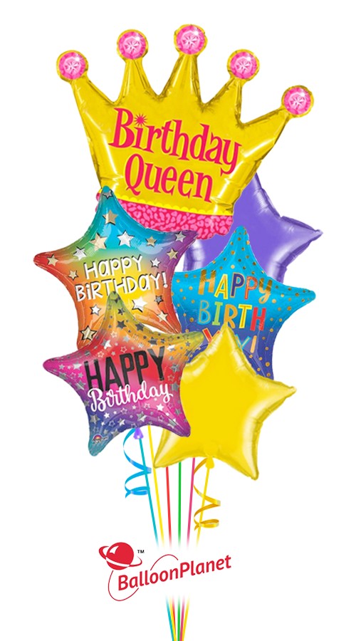 Birthday Queen Balloon Bouquet (6 Balloons)