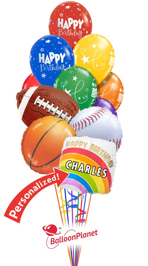 Customized Sports Balloon Bouquet (11 Balloons)