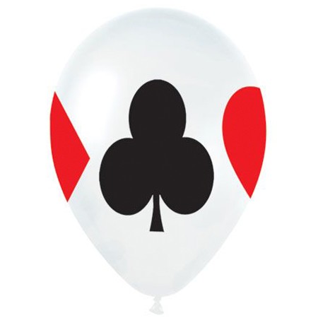 Casino Icons On White Balloon (Latex 11in w/Hi-Float)