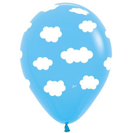 Blue Sky & Clouds On Blue Balloon (Latex 11in w/Hi-Float)