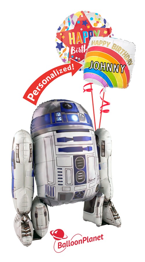 R2D2 Personalized Birthday Display (3 Balloons)