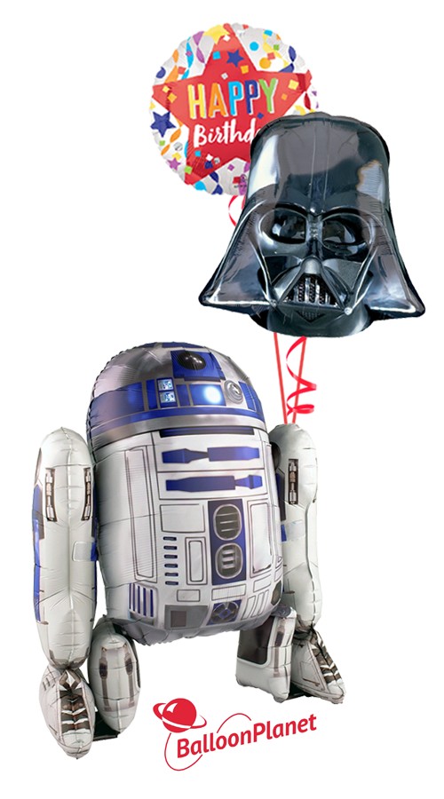 R2D2 & Darth Vader Birthday Display (3 Balloons)