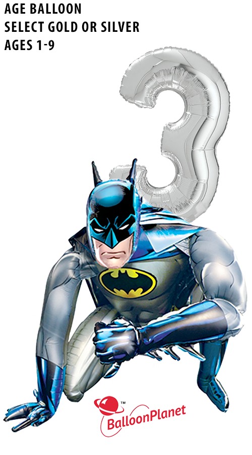 Custom Age Big Number Batman Airwalker (2 Balloons)