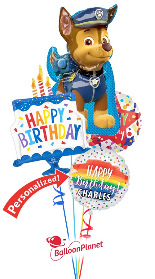 Paw Patrol Chase Balloon Bouquet (4 Balloons)