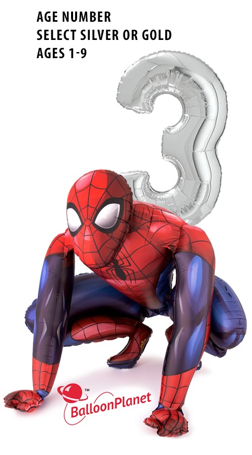 Custom Age Spiderman Bouquet (2 Balloons)