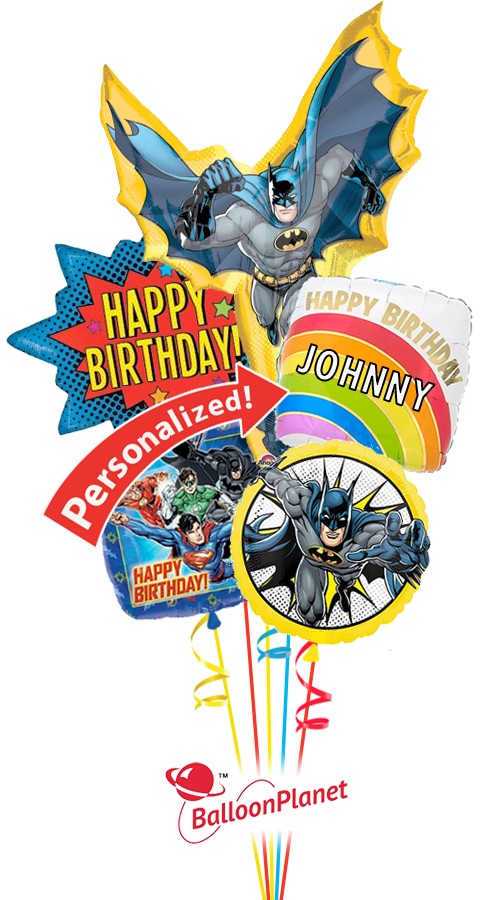 Personalized Batman Balloon Bouquet (5 Balloons