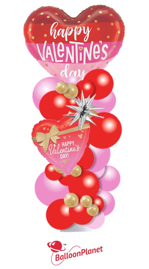 Valentine's Colors 7ft Balloon Gift Column