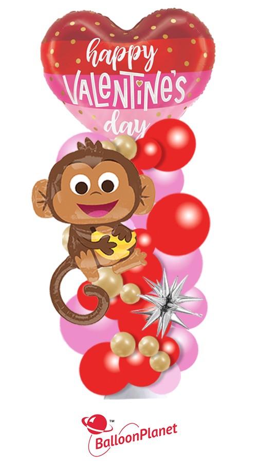 Love Monkey 7ft Balloon Gift Column