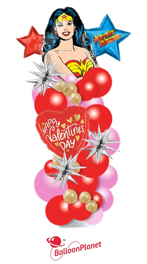 Wonder Woman Valentine 7ft Balloon Gift Column