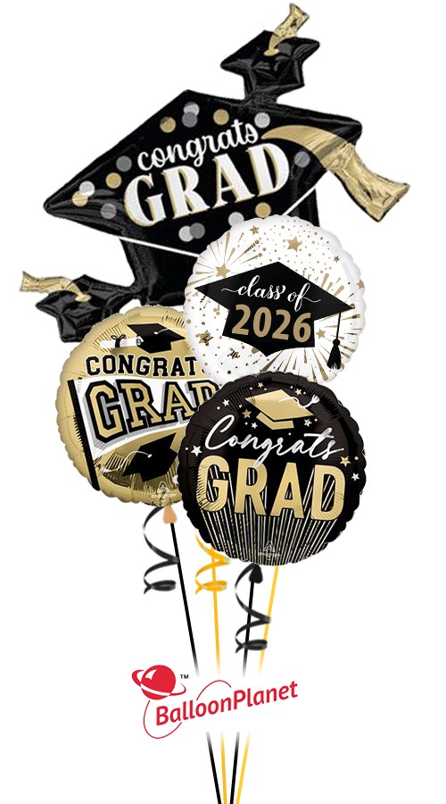 Jumbo Grad Cap Balloon Bouquet | Graduation Delivery