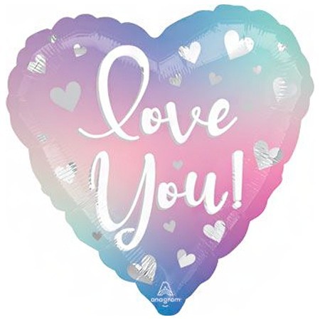 18in Love You Ombre Heart Balloon