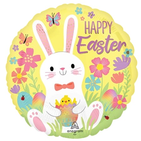 18in Yellow Easter Single Mylar Balloon