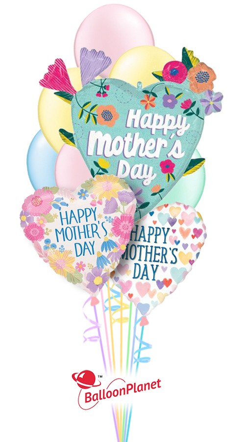 Jumbo Floral Heart Plain Pastel Latex (12 Balloons)