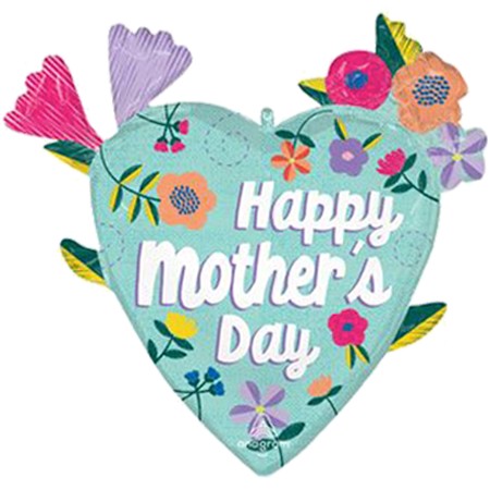 28in Dimensional Floral Heart Mother's Day Balloon