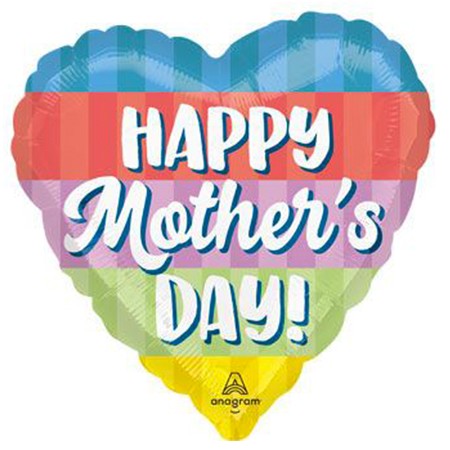 18in Color Blocks Heart Mother's Day Balloon