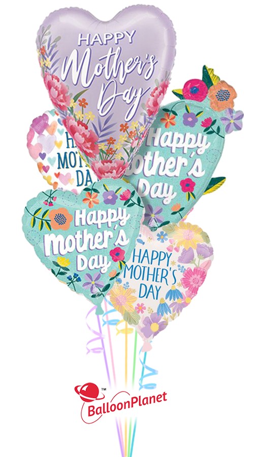 Going All Out for Mom Balloon Bouquet (5 Balloons)