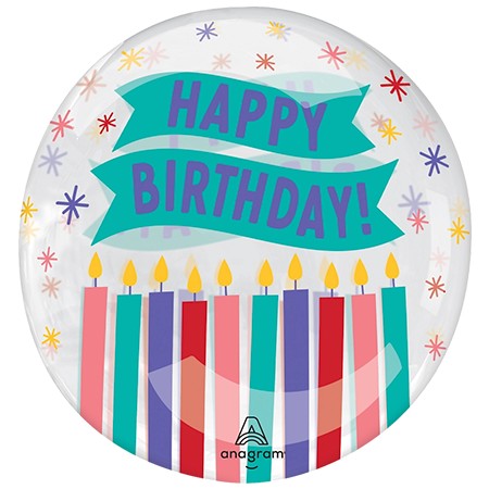 18in Clearz Happy Birthday Clear Bubble Balloon