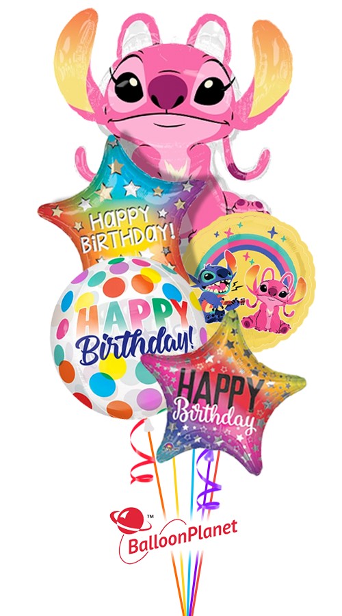 Lilo and Stitch Birthday Bouquet Angel (5 Balloons)