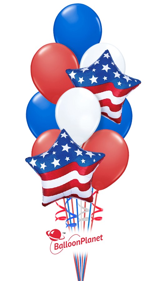 Stars and Stripes Balloon Bouquet (12 Balloons)